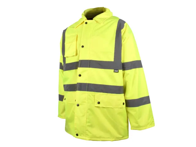 Hi-Vis Motorway Jacket Yellow - L (44in), Scan