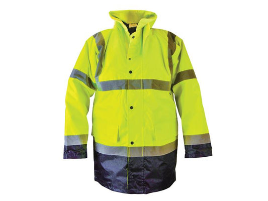 Hi-Vis Yellow/Black Motorway Jacket - M (41in), Scan
