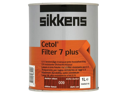 Cetol Filter 7 Plus Translucent Woodstain Dark Oak 1 litre, Sikkens
