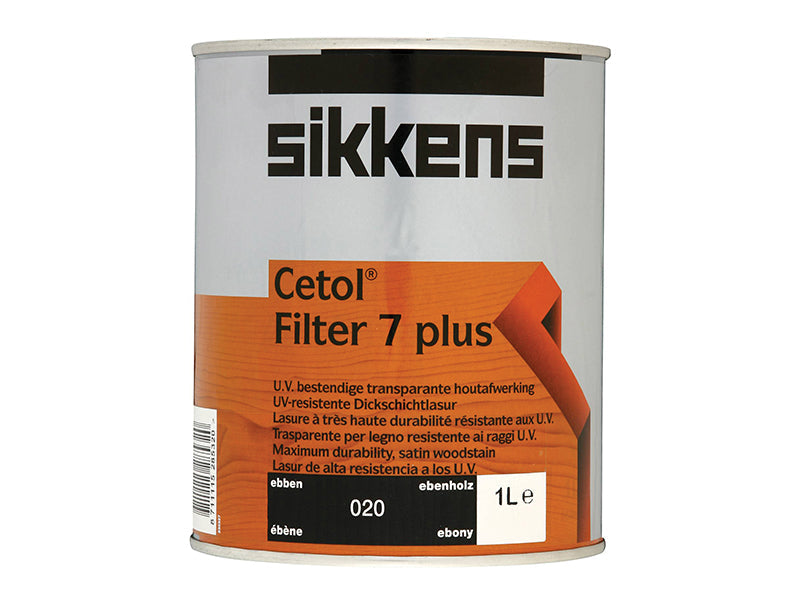 Cetol Filter 7 Plus Translucent Woodstain Ebony 1 litre, Sikkens