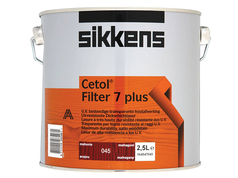 Cetol Filter 7 Plus Translucent Woodstain Mahogany 2.5 litre, Sikkens