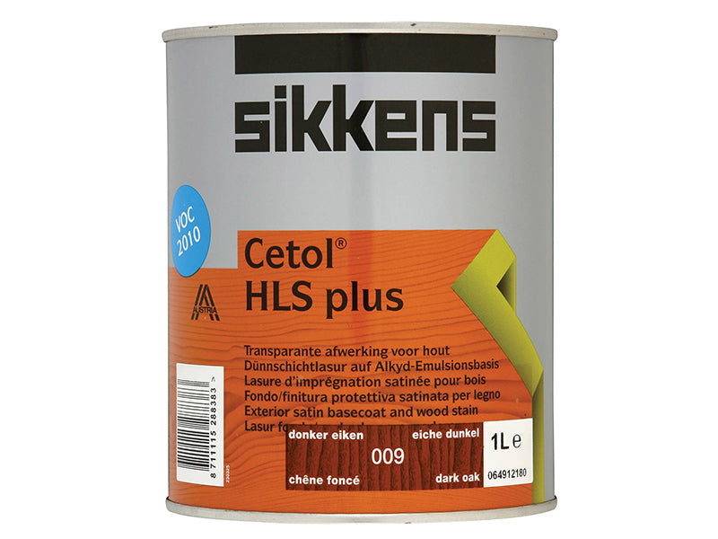 Cetol HLS Plus Translucent Woodstain Dark Oak 1 litre, Sikkens