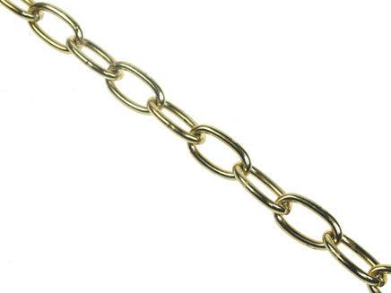 Steel Brass Plated Oval Link Chain (Reel), Morgans OJ