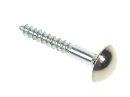 Steel Mirror Screws Dome Top Chrome Plated, Morgans OJ