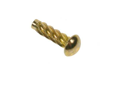 4.00 Round Hammer Drive Screws Electro Brassed, Morgans OJ