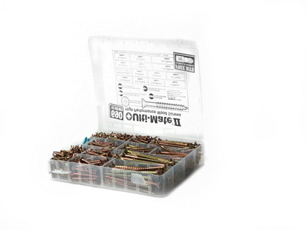 Ulti-mate Woodscrew PoziSquare Double Csk BZP&Y - Plastic Box, Morgans OJ