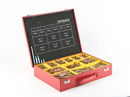 Ulti-mate CE Marked Woodscrew PoziSquare Double Csk BZP&Y - Metal Case, Morgans OJ