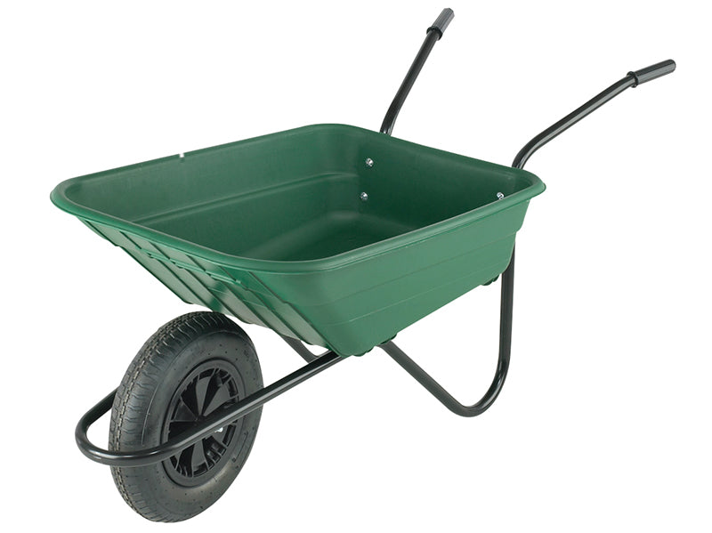 Boxed 90L Green Polypropylene Wheelbarrow, Walsall