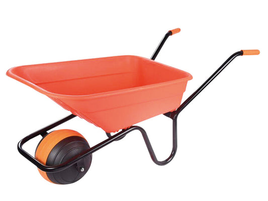 90L Orange Polypropylene Wheelbarrow - Duraball, Walsall