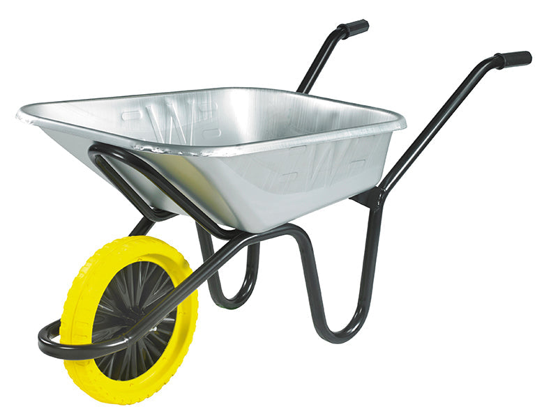 90L Galvanised Heavy-Duty Endurance Wheelbarrow - Puncture Proof, Walsall