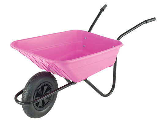 90L Pink Polypropylene Wheelbarrow, Walsall