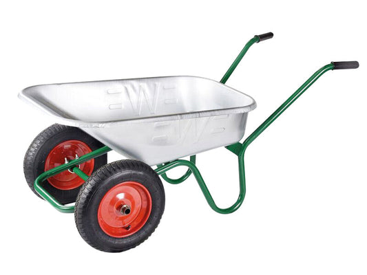 90L Galvanised Windsor Twin Wheelbarrow, Walsall