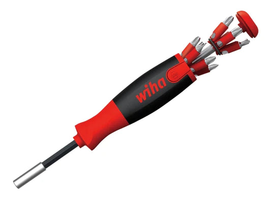LiftUp 25 Magnetic Screwdriver with Bit Magazine (SL, PH, PZ, TX), Wiha