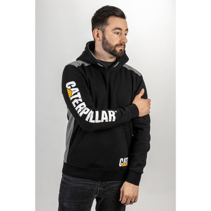 Logo Panel Hooded Sweatshirt, Caterpillar
