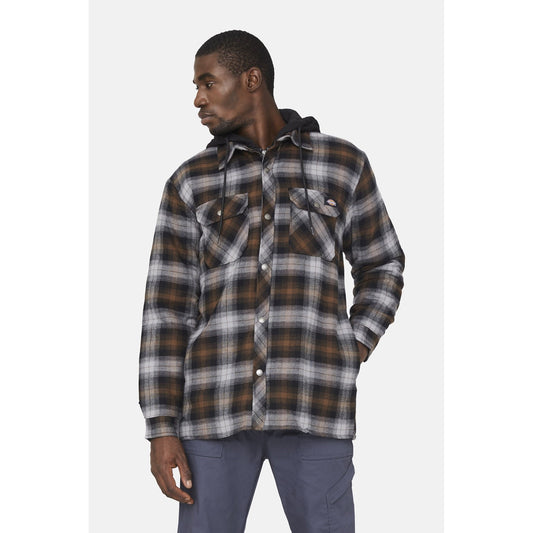 Fleece Hood Flannel Shirt Jacket, Dickies