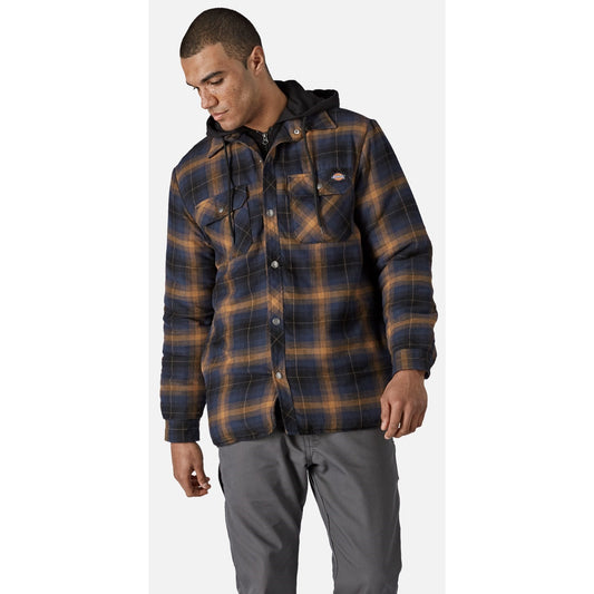 Fleece Hood Flannel Shirt Jacket, Dickies